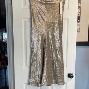 Line & Dot Metallic Gold Mermaid Skirt